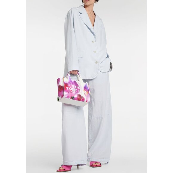 Marc Jacobs Future Floral Small Leather Tote Bag White Multi - Picture 8 of 16